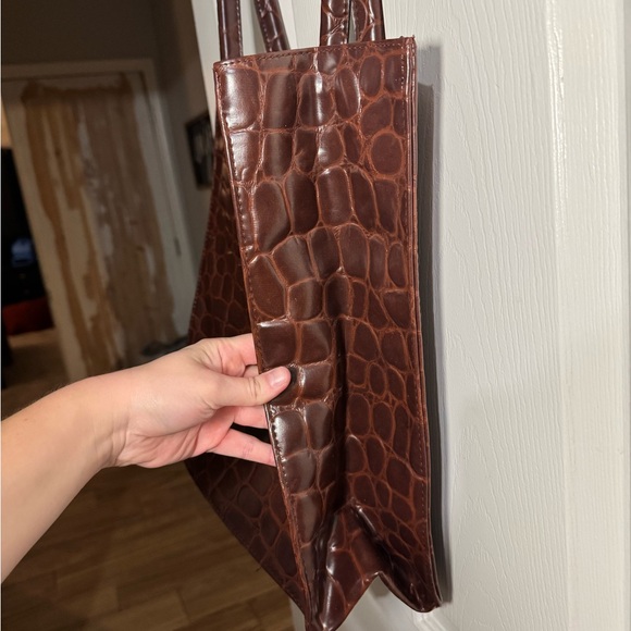 Ralph Lauren Vintage Safari Brown Croc-Embossed Bag - Picture 6 of 14